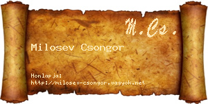 Milosev Csongor névjegykártya